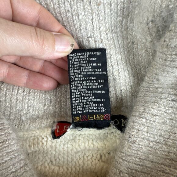 IB Diffusions Silk Angora Sweater Womens 1X Beige White Grapevine Vintage (1051) - Picture 6 of 11